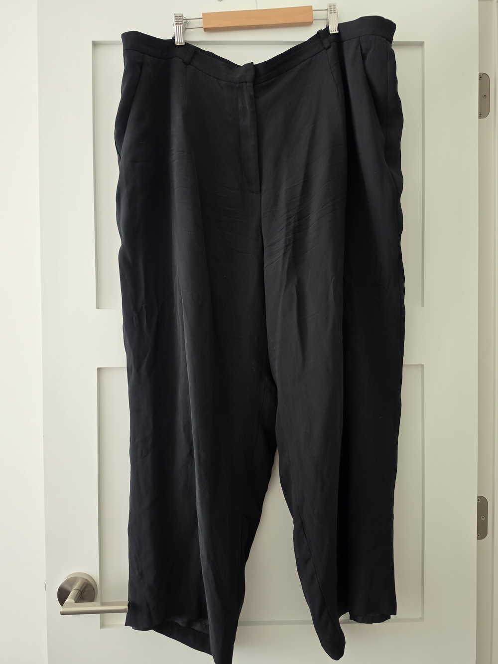 Silk Pleated Wide Leg Dress Trousers